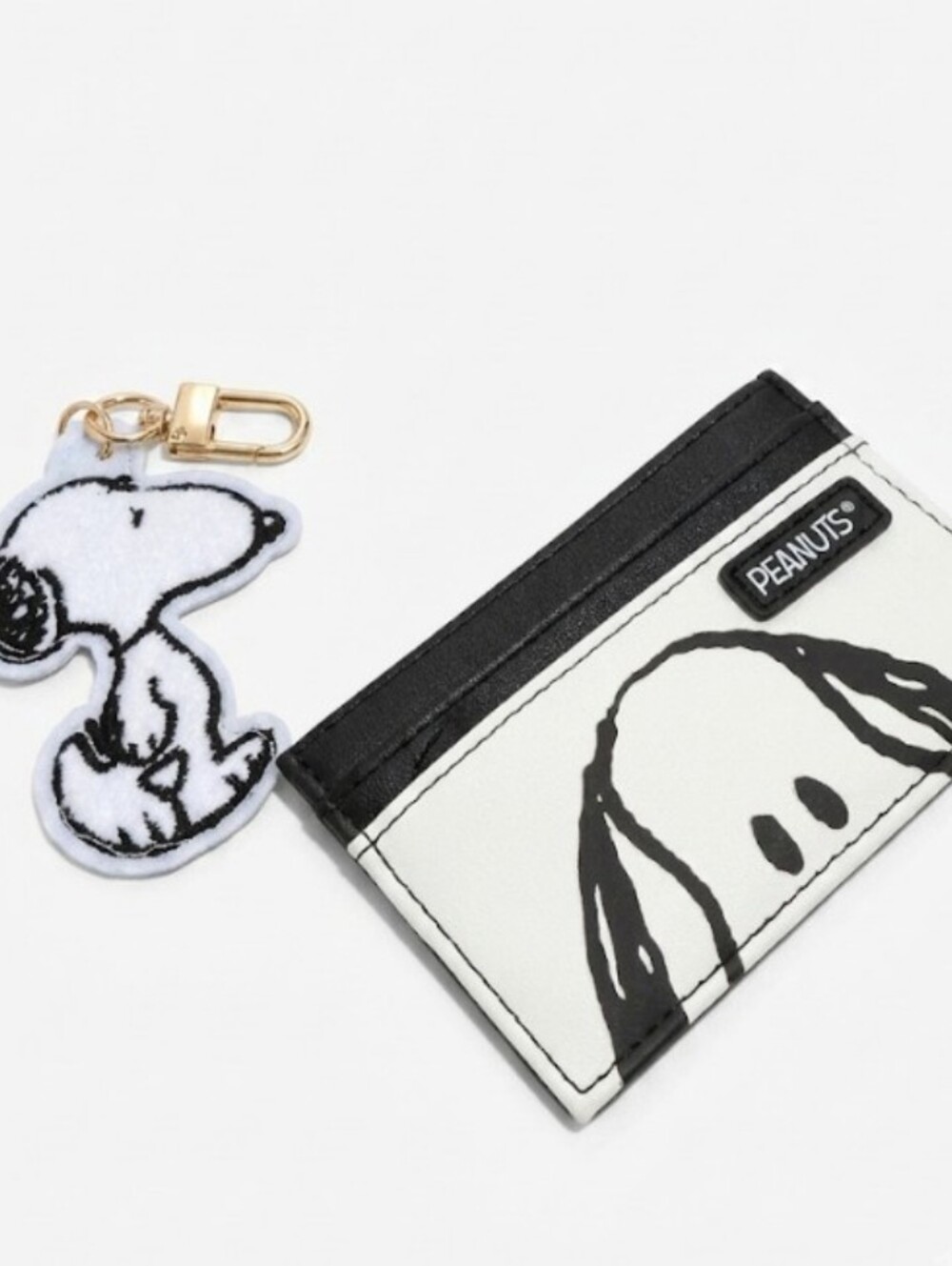 Peanuts Black & White Snoopy Cardholder with Snoopy Keychain